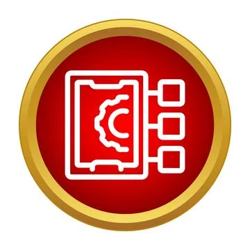 Mobile device settings connecting to network servers icon イラスト素材