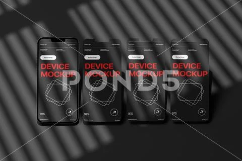 Mobile Device Shadow Mockup Scene PSD Template