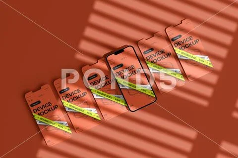 Mobile Device Shadow Mockup Template PSD 템플릿