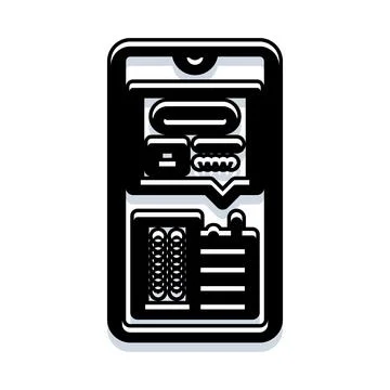 Mobile device showing application interface and user experience Stock Illustration