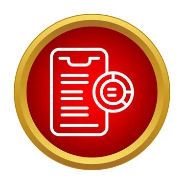 Mobile device showing data analysis report icon Illustrazione stock