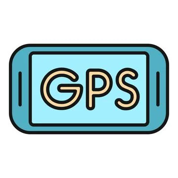 Mobile device showing gps tracking navigation system Stock Illustration