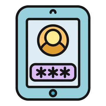 Mobile device showing login screen for user authentication Stock Illustration