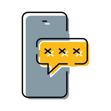 Mobile device showing secure chat message notification Stock Illustration