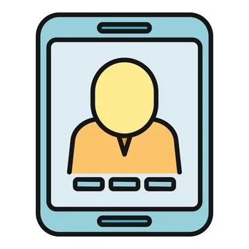 Mobile device showing user profile or video call Stock Illustration