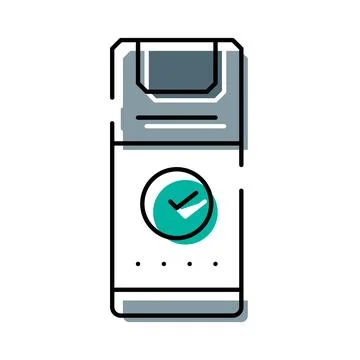 Mobile device showing verified checkmark for successful transaction Stock Illustration
