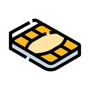 Mobile device sim card isometric icon technology Stock Illustration