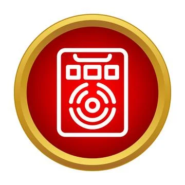 Mobile device streaming audio with sound waves icon Stock Illustration