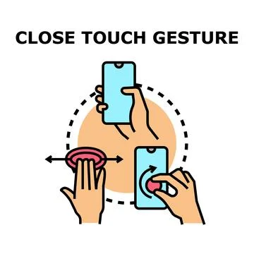 Mobile device touch gestures interaction concept Illustrazione stock