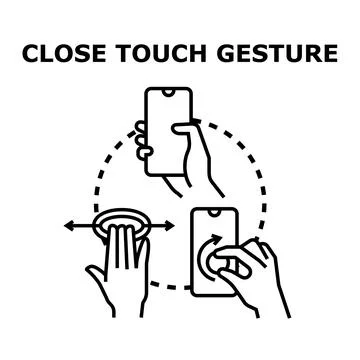 Mobile device touch gestures interaction concept Illustrazione stock