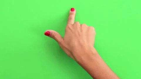 Mobile Device Touch Screen Finger Gestures on Green Stock-Footage 41919388