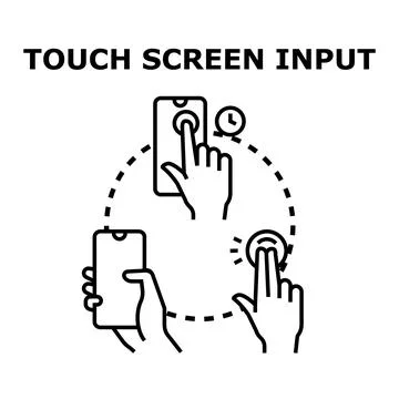 Mobile device touch screen input interaction gestures Illustrazione stock