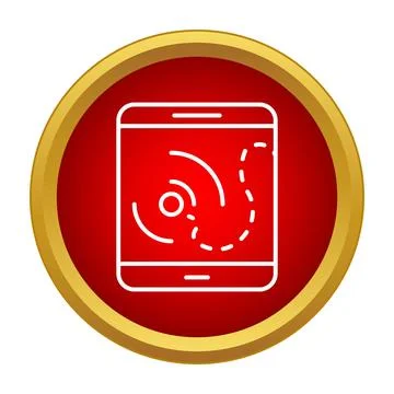 Mobile device tracking location signal technology icon Stock Illustration