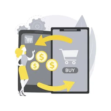 Mobile device trade-in abstract concept vector illustration. Stock Illustration