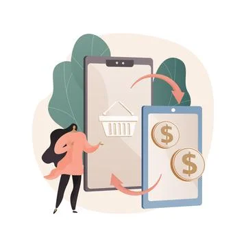 Mobile device trade-in abstract concept vector illustration. Stock Illustration