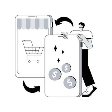 Mobile device trade-in abstract concept vector illustration. Stock Illustration