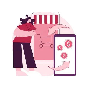 Mobile device trade-in abstract concept vector illustration. Illustrazione stock