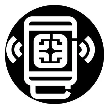 Mobile device transmitting wireless data signal connection Stock Illustration