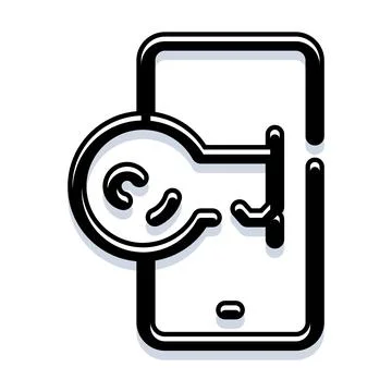 Mobile device unlocking digital data privacy access Stock Illustration