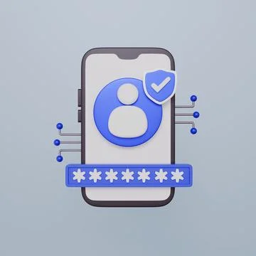 Mobile device with a user authentication shield, Secure user login and data Stock Photos