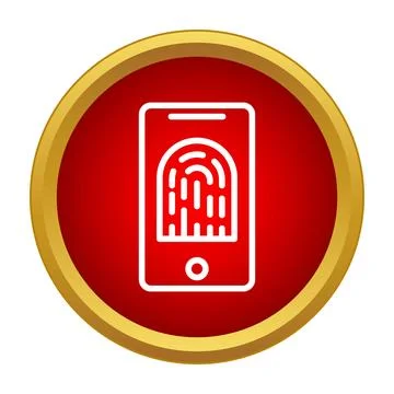 Mobile device using biometric fingerprint for security access Illustrazione stock