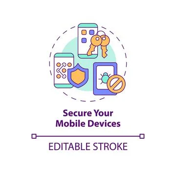 Mobile devices security concept icon Stock Illustration