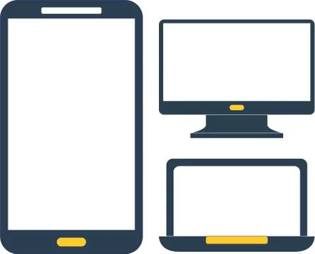 Mobile devices, wireless communication technology and internet web concept Illustrazione stock