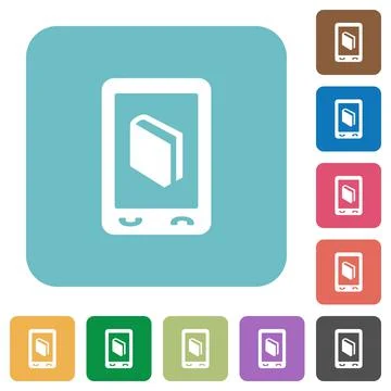 Mobile dictionary rounded square flat icons Stock Illustration