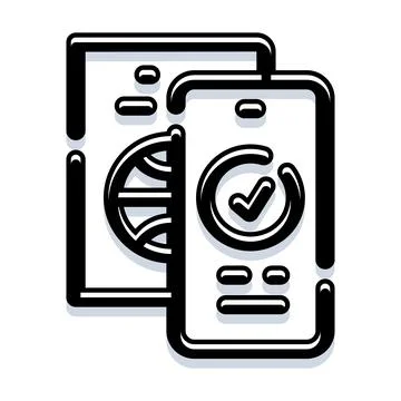 Mobile digital identity verification for secure travel documents Stock Illustration