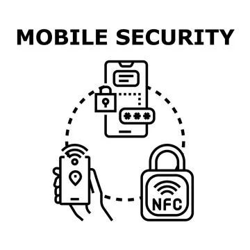 Mobile digital information online data security concept Stock Illustration