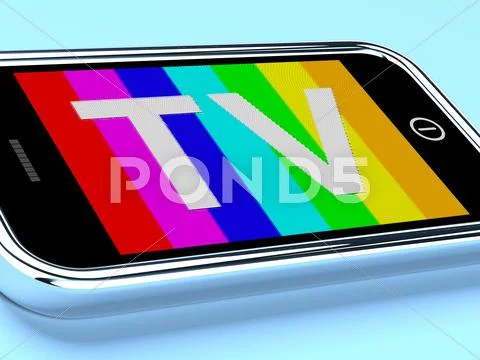 Mobile digital television on a smartphone Stock Illustration