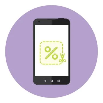 Mobile Discount Coupon Stock Illustration