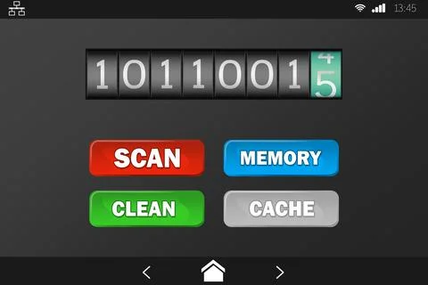 Mobile display with memory cleaner Stock Photos