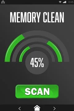Mobile display with memory cleaner Stock Photos