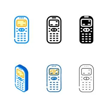 Mobile diversity phone old gadget color icon vector Stock Illustration