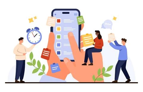 Mobile To-Do List App Productivity Concept Stock Illustration