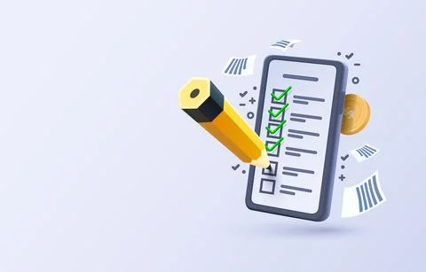 Mobile document check list service, organization management, Smartphone mobile Stockillustratie