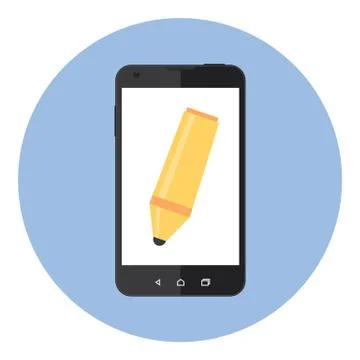 Mobile Drawing Marker Stock Illustration