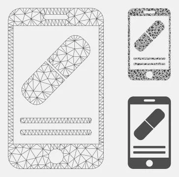 Mobile Drugstore Vector Mesh 2D Model and Triangle Mosaic Icon Stock Illustration