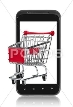Mobile e-commerce Stock Illustration
