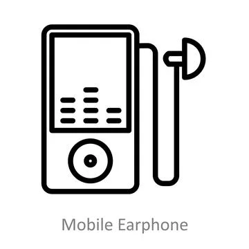 Mobile Earphone Stock Illustration