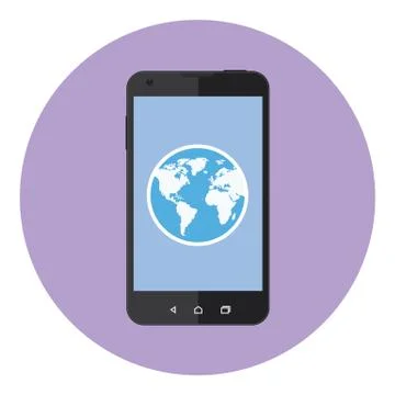 Mobile Earth Globe Stock Illustration