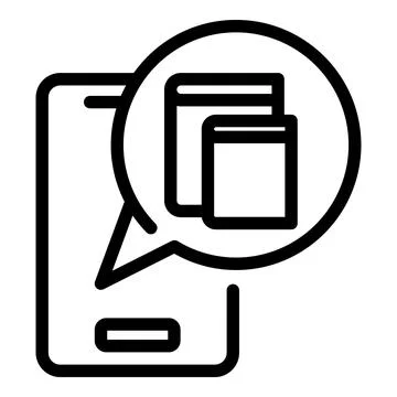 Mobile ebook icon outline vector. Download book Stock Illustration