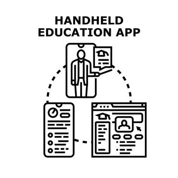 Mobile education app connecting learning and teaching platforms Illustration