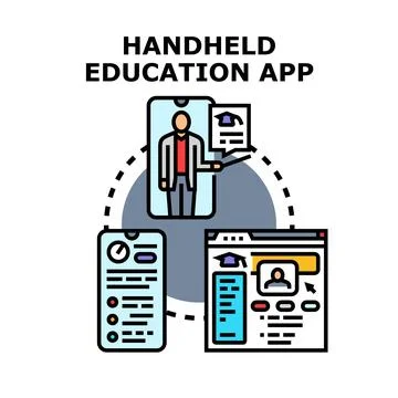 Mobile education app connecting learning and teaching platforms Stock Illustration