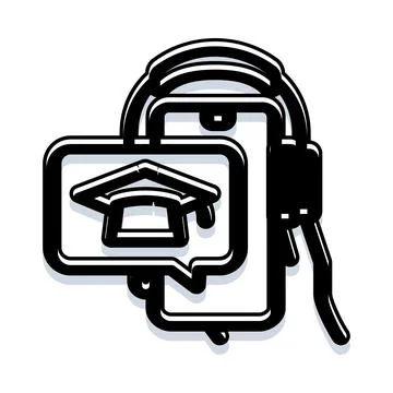 Mobile education learning using online streaming platform 스톡 일러스트