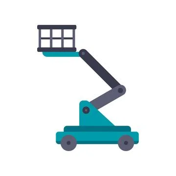Mobile elevated work platform lifting basket icon Ilustración de archivo