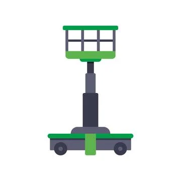 Mobile elevating work platform icon representing lifting equipment Ilustración de archivo