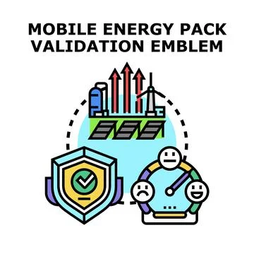 Mobile energy pack validation emblem concept illustration Stock Illustration
