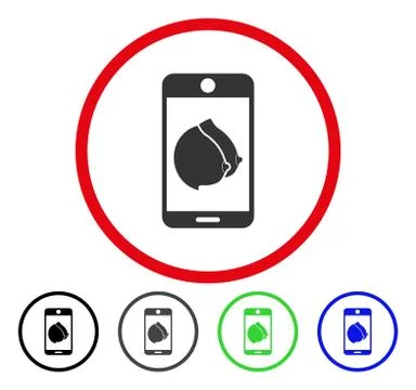 Mobile Erotic Tits Rounded Vector Icon Stock Illustration